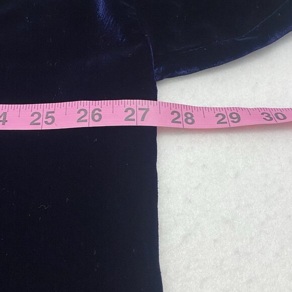 Vtg BRYAN EMERSON Women Velvet Cardigan OS Blue Button Front Event Casual 93-10 - Picture 6 of 9
